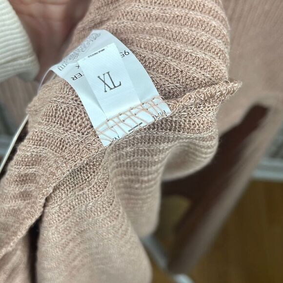 Camisa Nude Ribbed Knit Extreme Hi-Low Hem Hooded Sweater sz XL - Picture 12 of 12